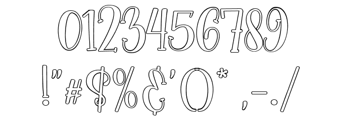 Ikan Salmon outline Font OTHER CHARS