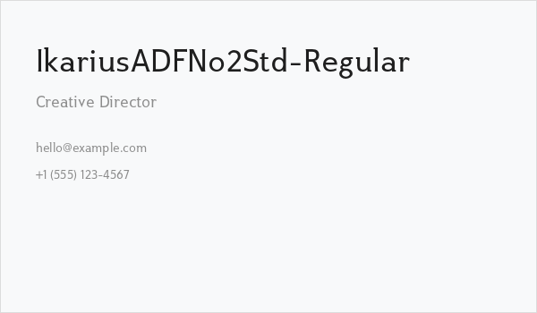 IkariusADFNo2Std-Regular Business Card