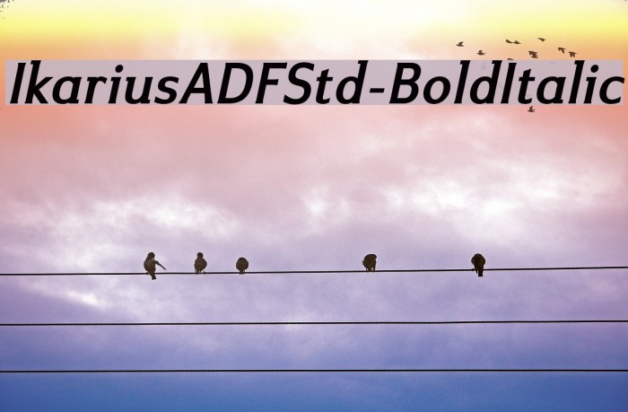 IkariusADFStd-BoldItalic Font examples