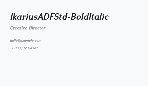 IkariusADFStd-BoldItalic Business Card