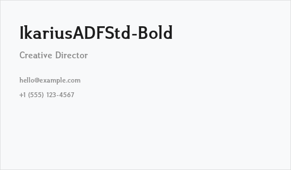 IkariusADFStd-Bold Business Card