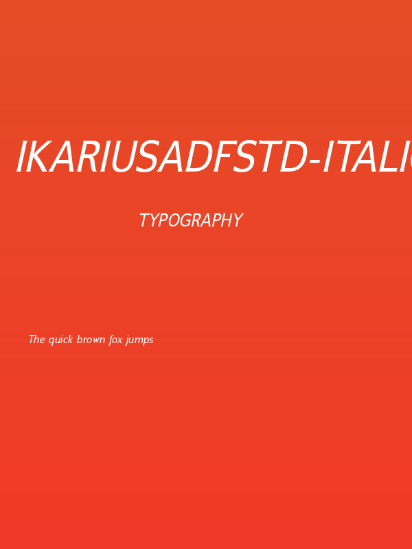 IkariusADFStd-Italic Poster