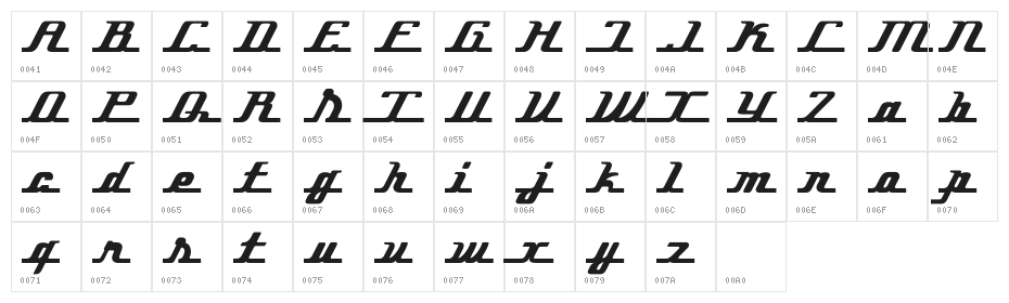 Ikarus demo BUS Character Map