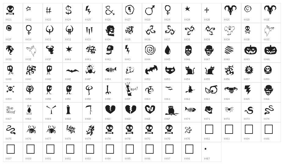 ILL oCtoBer Character Map
