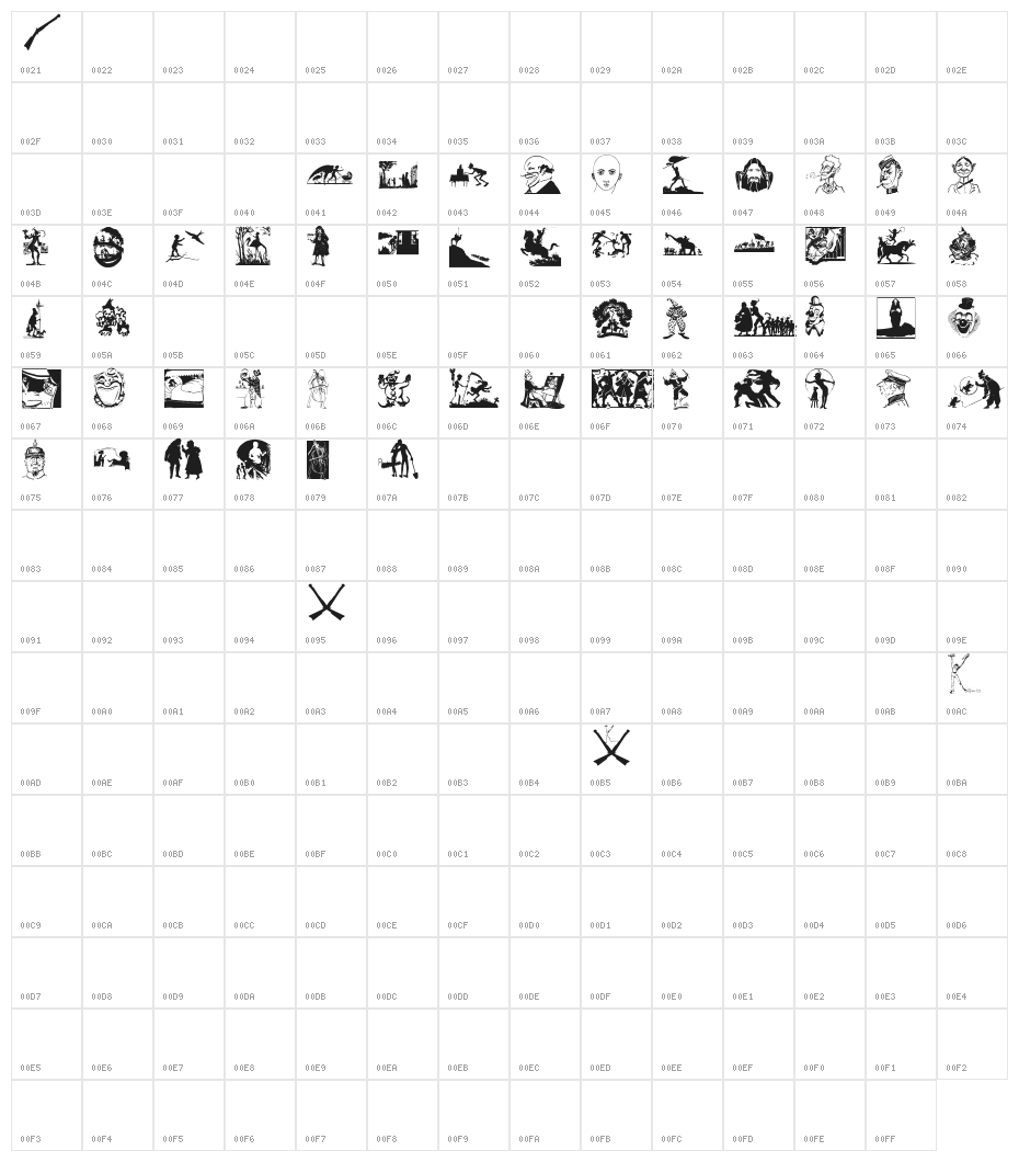 ILikeBlacknWhite Character Map