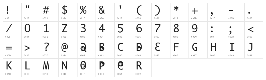 ILikeOffenbachXtra Character Map