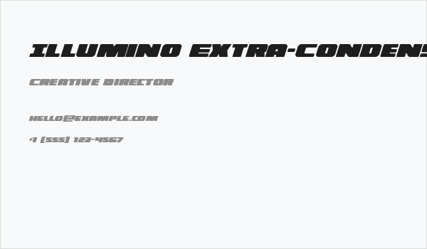 Illumino Extra-Condensed Italic Business Card