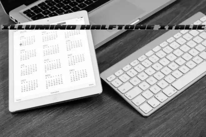 Illumino Halftone Italic Font examples