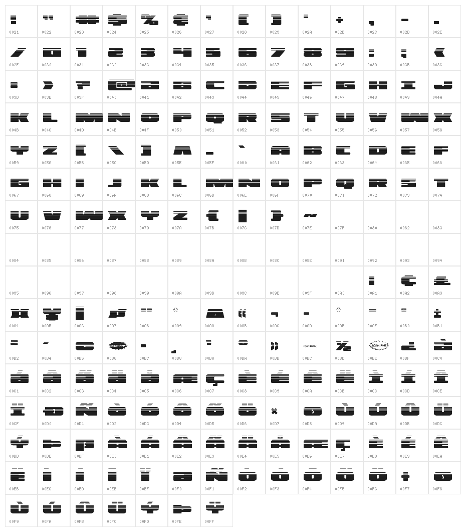 Illumino Halftone Character Map