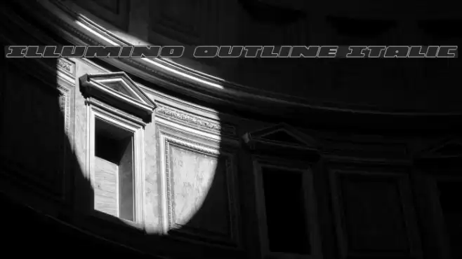 Illumino Outline Italic Font examples