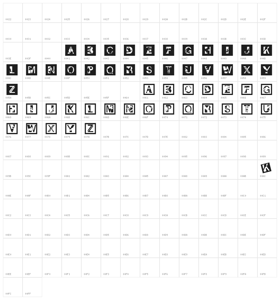 IllustratedAlphabet Character Map
