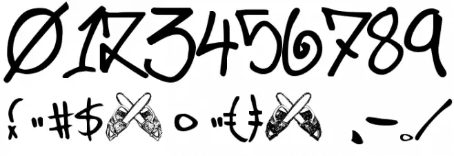 illskillz handstyle Font OTHER CHARS