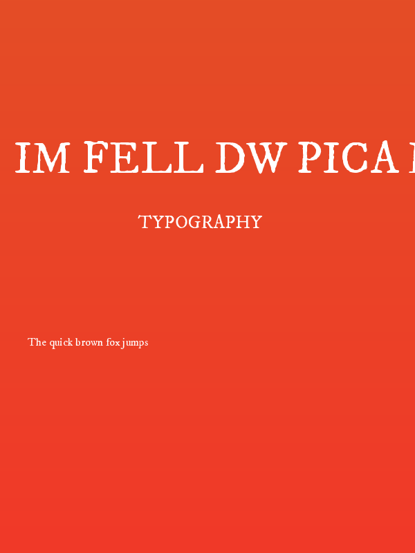 IM FELL DW Pica Roman Poster