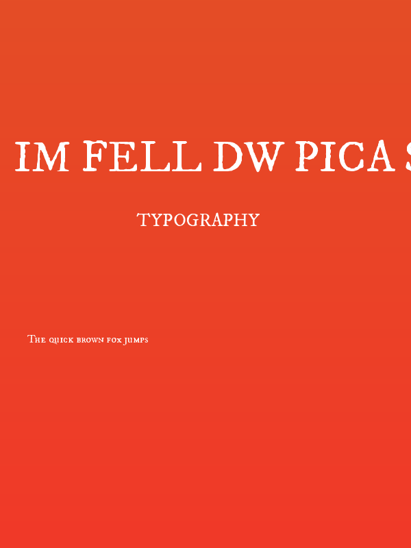 IM FELL DW Pica SC Poster