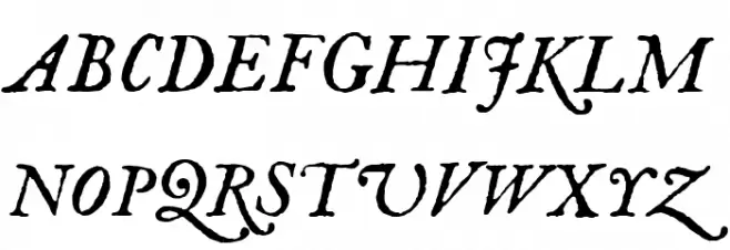 IM FELL English Italic Schriftart Groß