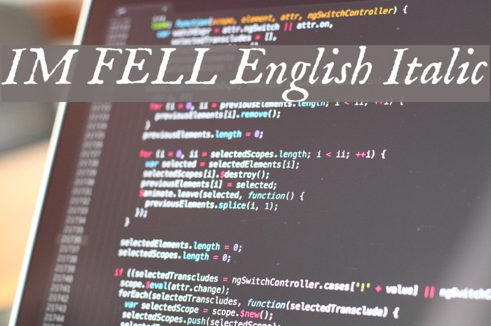 IM FELL English Italic Font examples