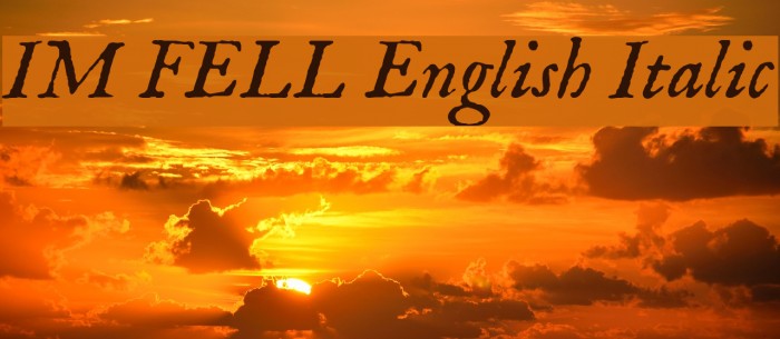 IM FELL English Italic Font examples