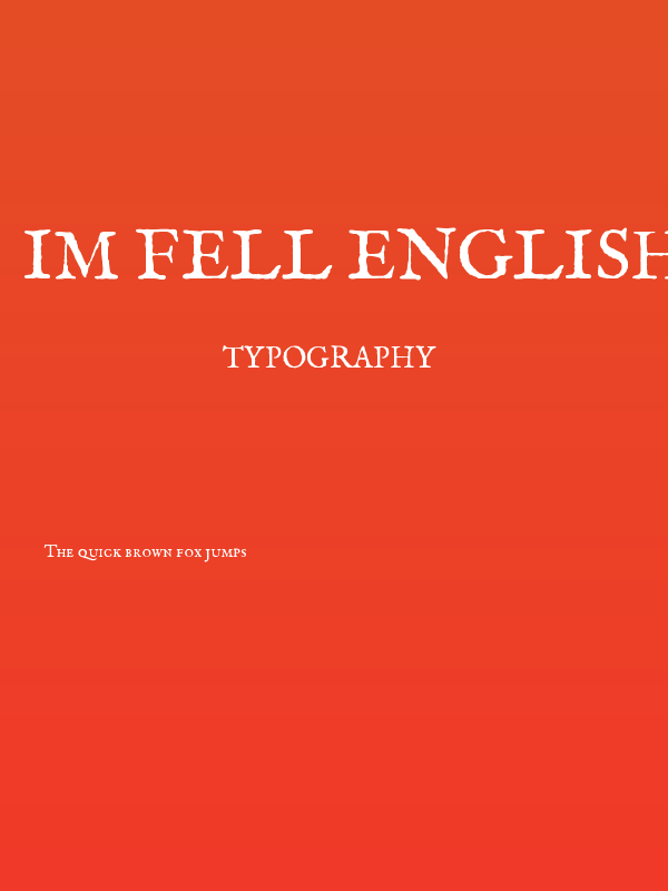 IM FELL English SC Poster