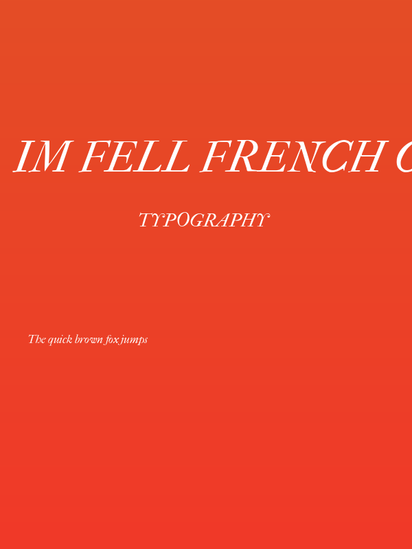 IM FELL French Canon Italic Poster