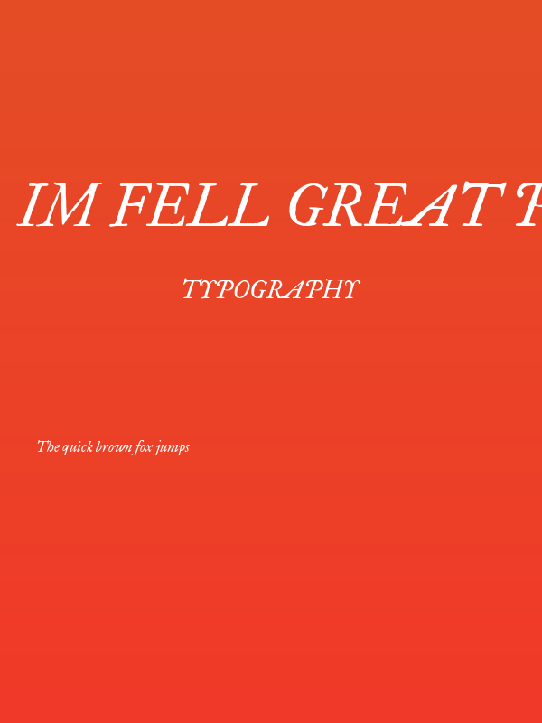 IM FELL Great Primer Italic Poster