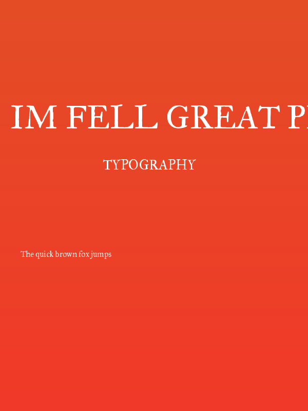 IM FELL Great Primer Roman Poster