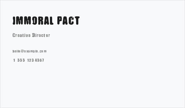 IMMORAL PACT Business Card