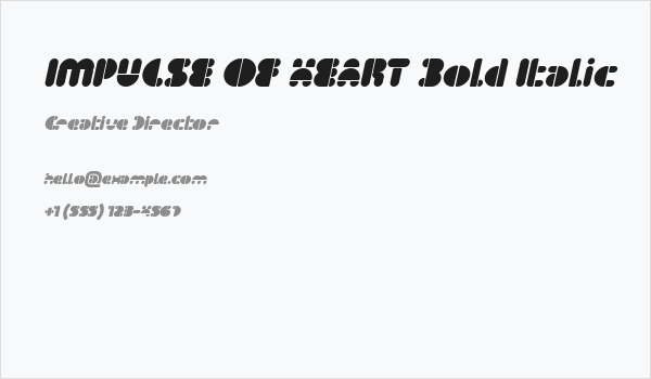 IMPULSE OF HEART Bold Italic Business Card