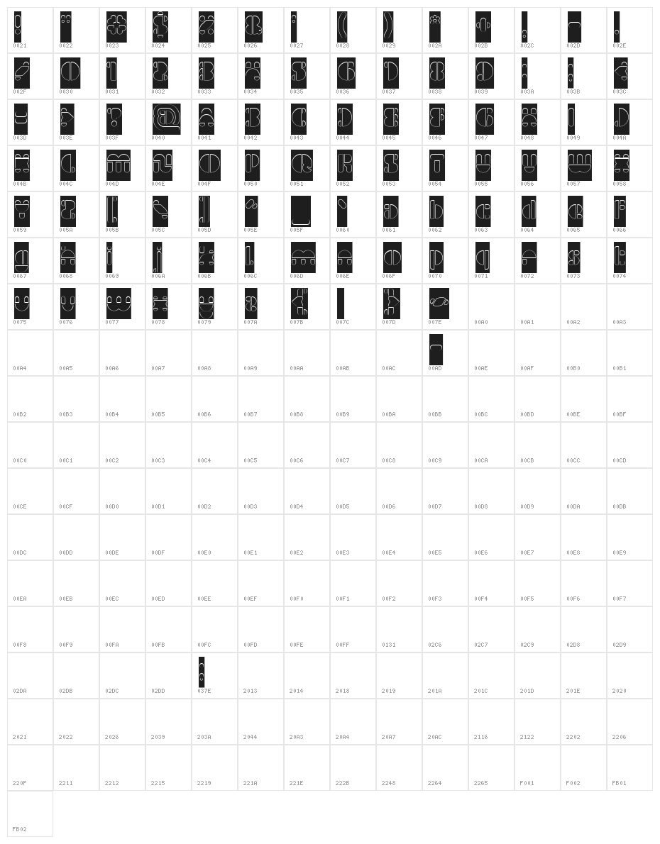IMPULSE OF HEART-Hollow-Inverse Character Map