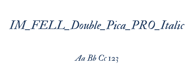 IM_FELL_Double_Pica_PRO_Italic Font Preview
