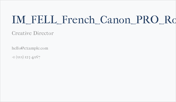 IM_FELL_French_Canon_PRO_Roman Business Card