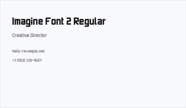 Imagine Font 2 Regular Business Card