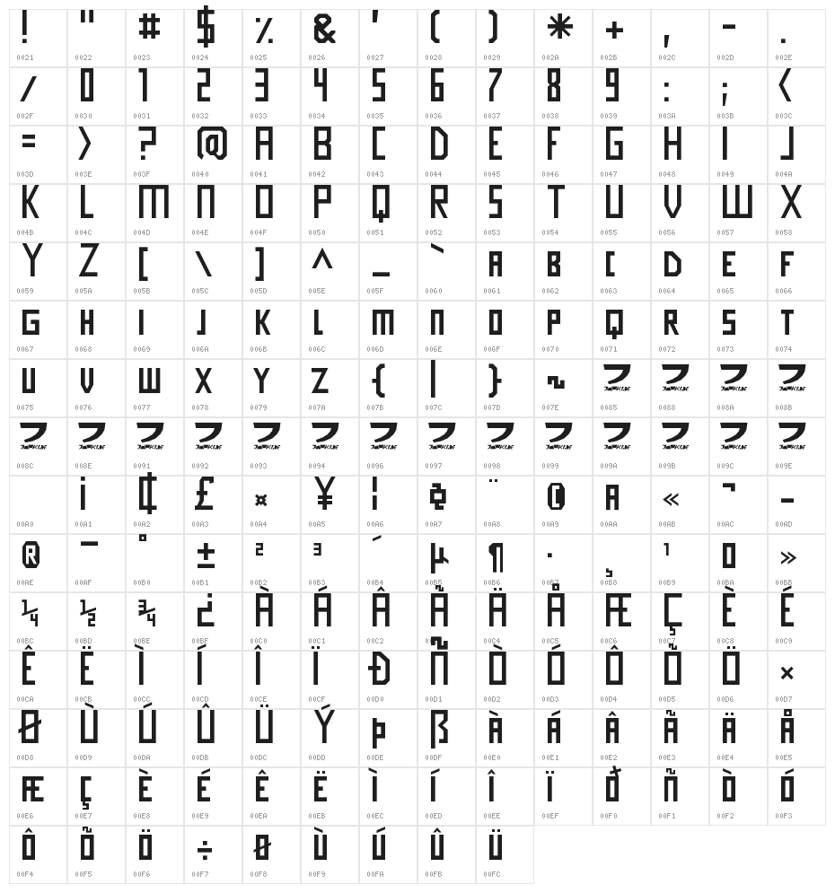 Imagine Slim Extra Character Map