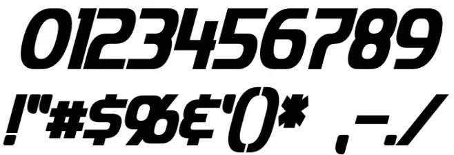 Imaki Condensed Bold Italic Font OTHER CHARS