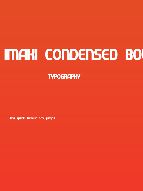 Imaki Condensed Bold Poster