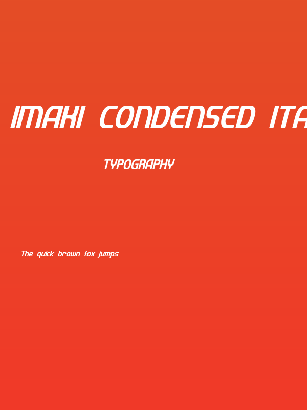 Imaki Condensed Italic Poster