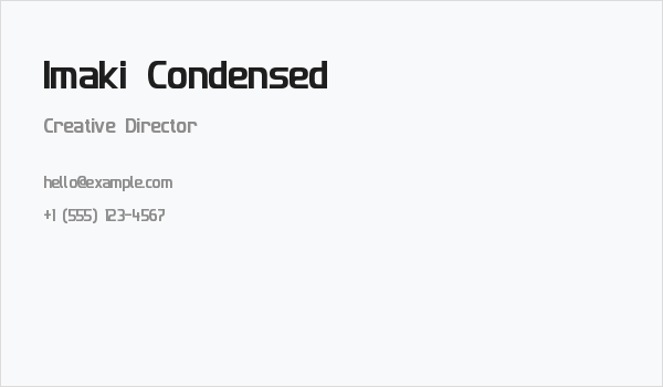 Imaki Condensed Business Card