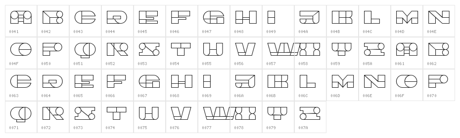Imbecile Hollow Regular Character Map