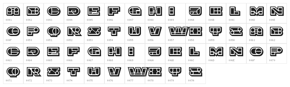 Imbecile Ornamental Filled Black Character Map