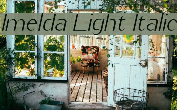 Imelda Light Italic Font examples
