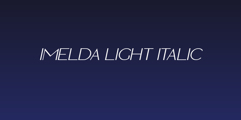 Imelda Light Italic Social Header