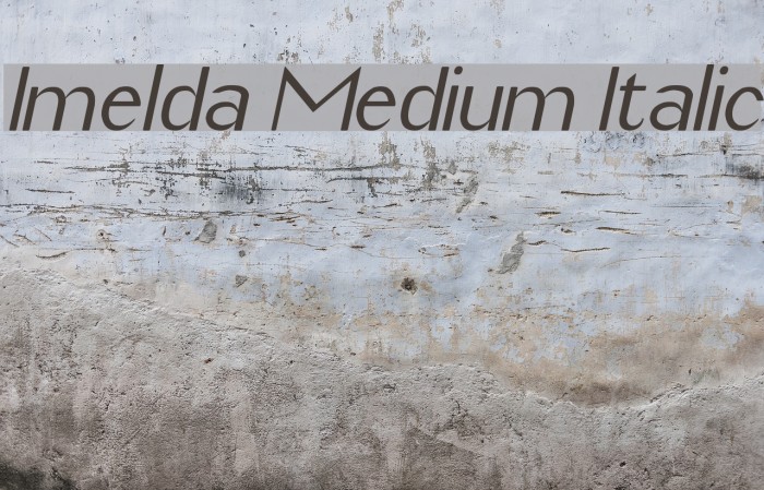 Imelda Medium Italic Font examples
