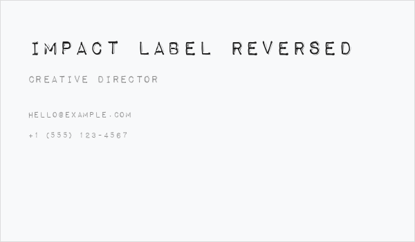 Impact Label Reversed Business Card