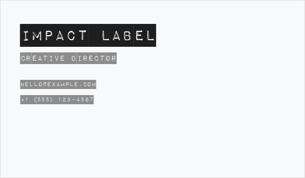 Impact Label Business Card