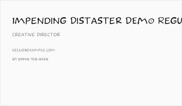 Impending Distaster DEMO Regular Business Card