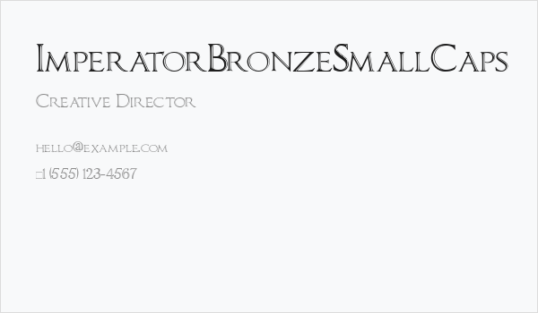 ImperatorBronzeSmallCaps Business Card