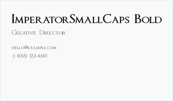 ImperatorSmallCaps Bold Business Card