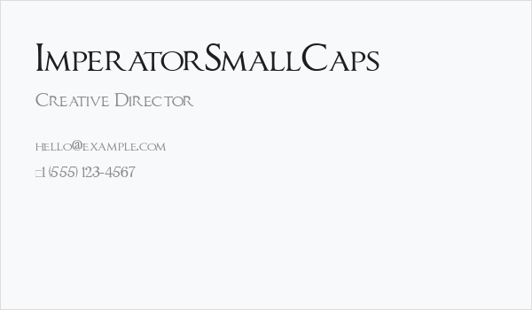 ImperatorSmallCaps Business Card