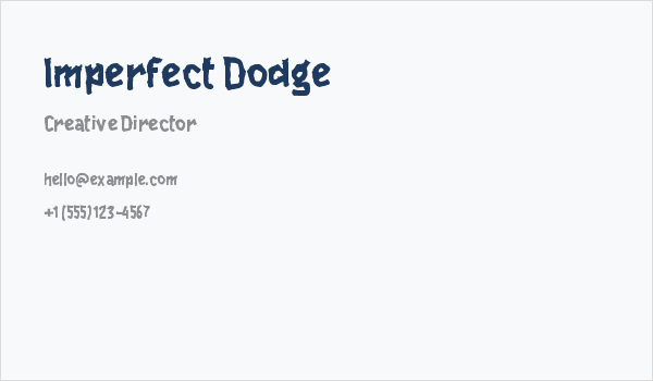 Imperfect Dodge Business Card