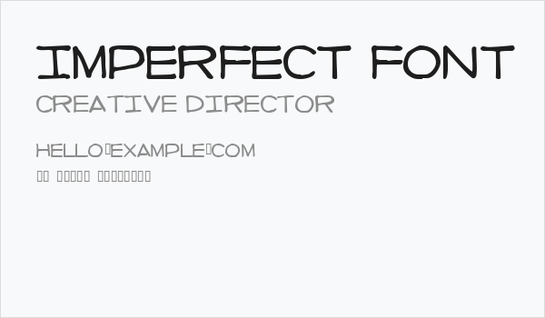 Imperfect font Business Card