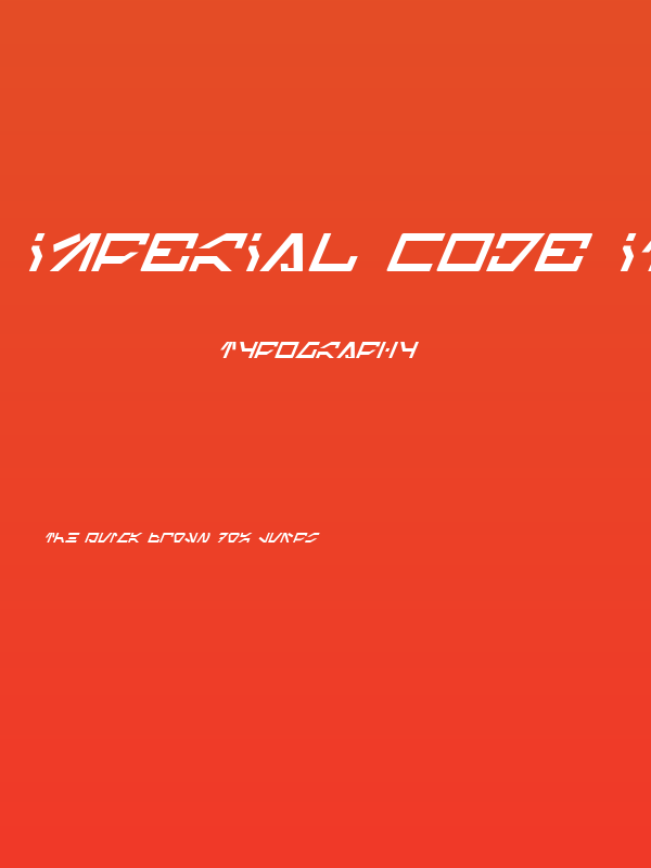Imperial Code Italic Poster